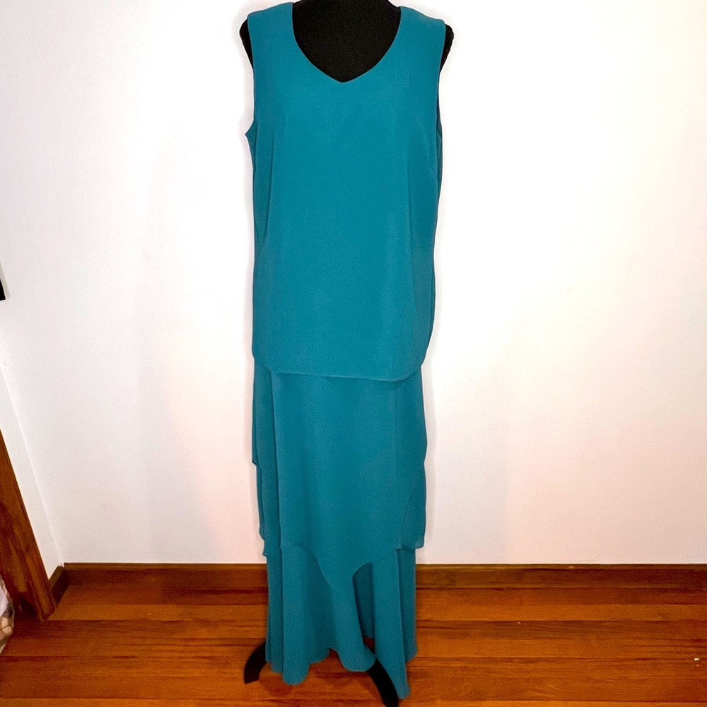 Florentine Soirée Flowing Teal Skirt Set